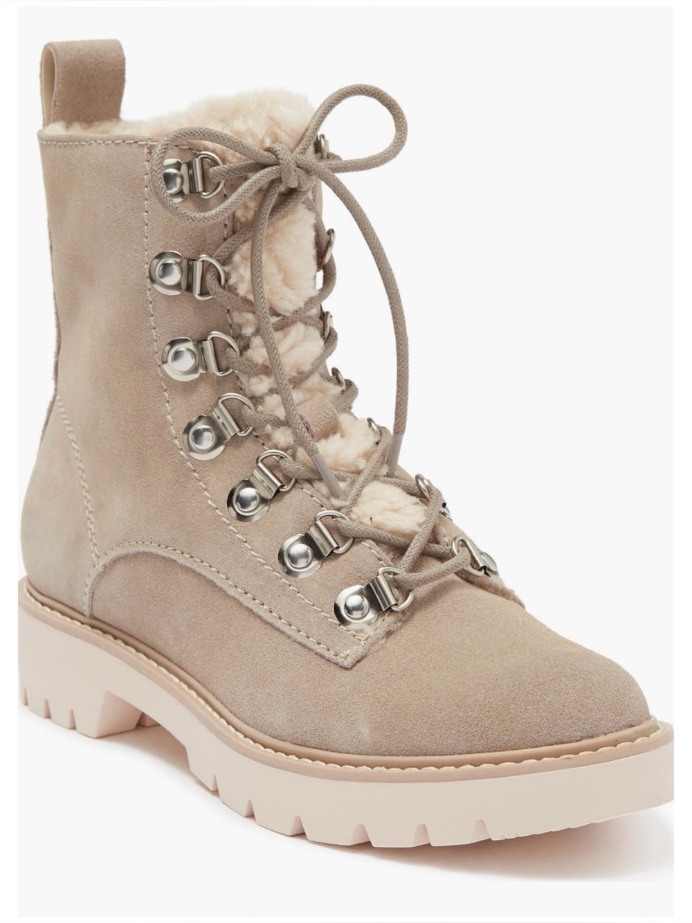 Dolce Vita | Hanley Faux Shearling Trim Suede Hiker Boots